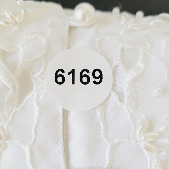 Elegant White Embroidered Button Down Shirt - Picture 11 of 13